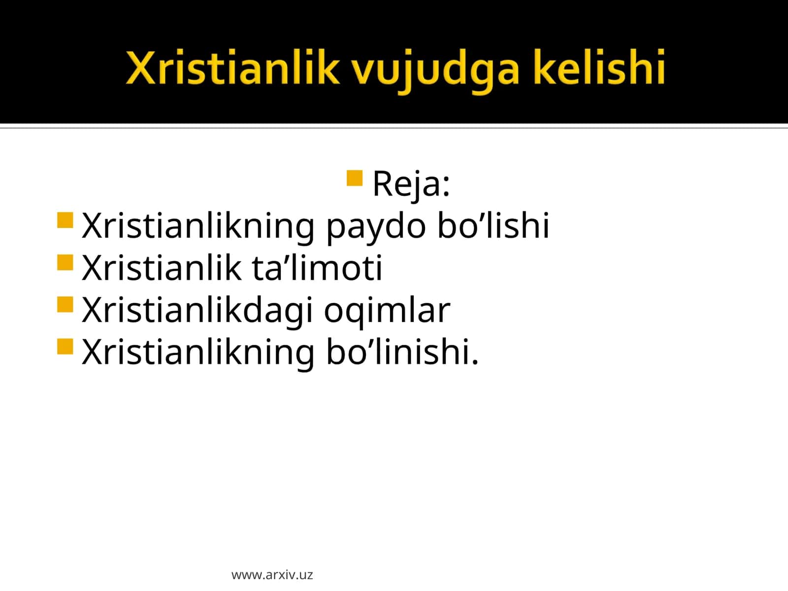 Xristianlikning paydo bo’lishi