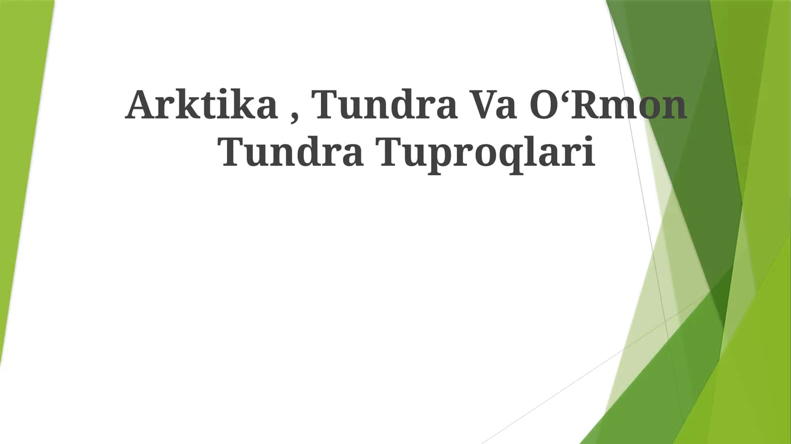 Arktika, Tundra Va OʻRmon TundraTuproqlari