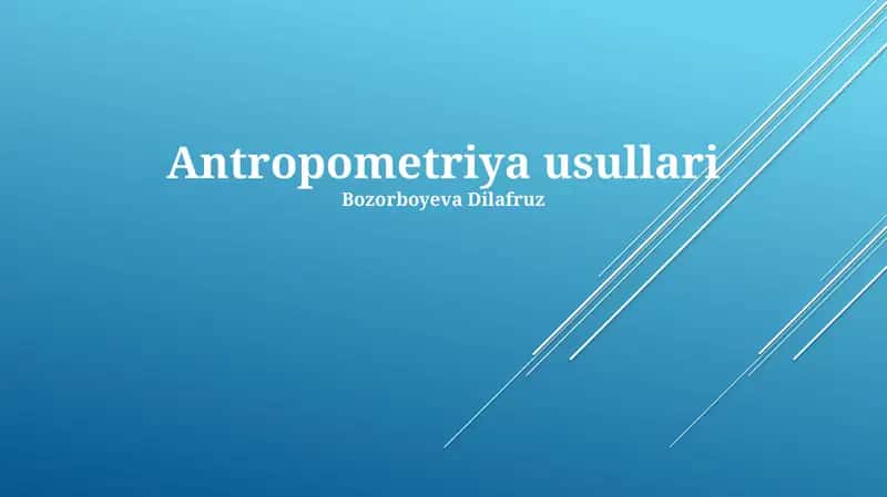 Antropometriya usullari