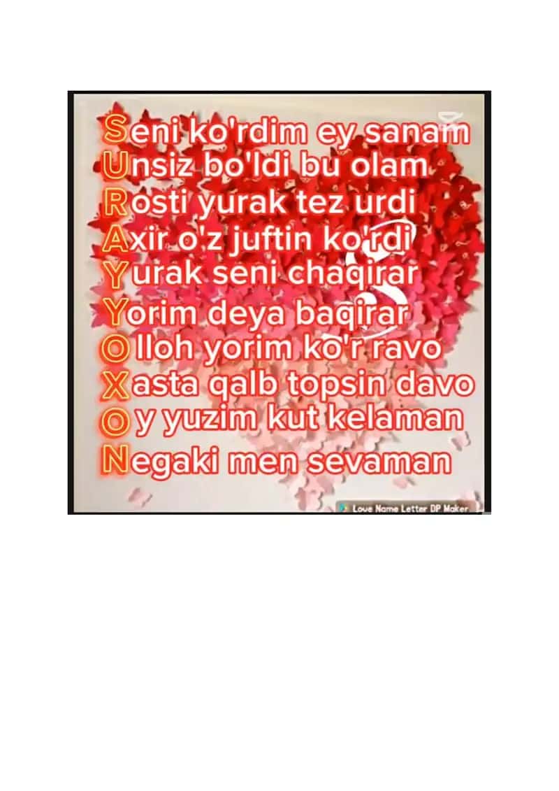 Surayyo ismiga sher
