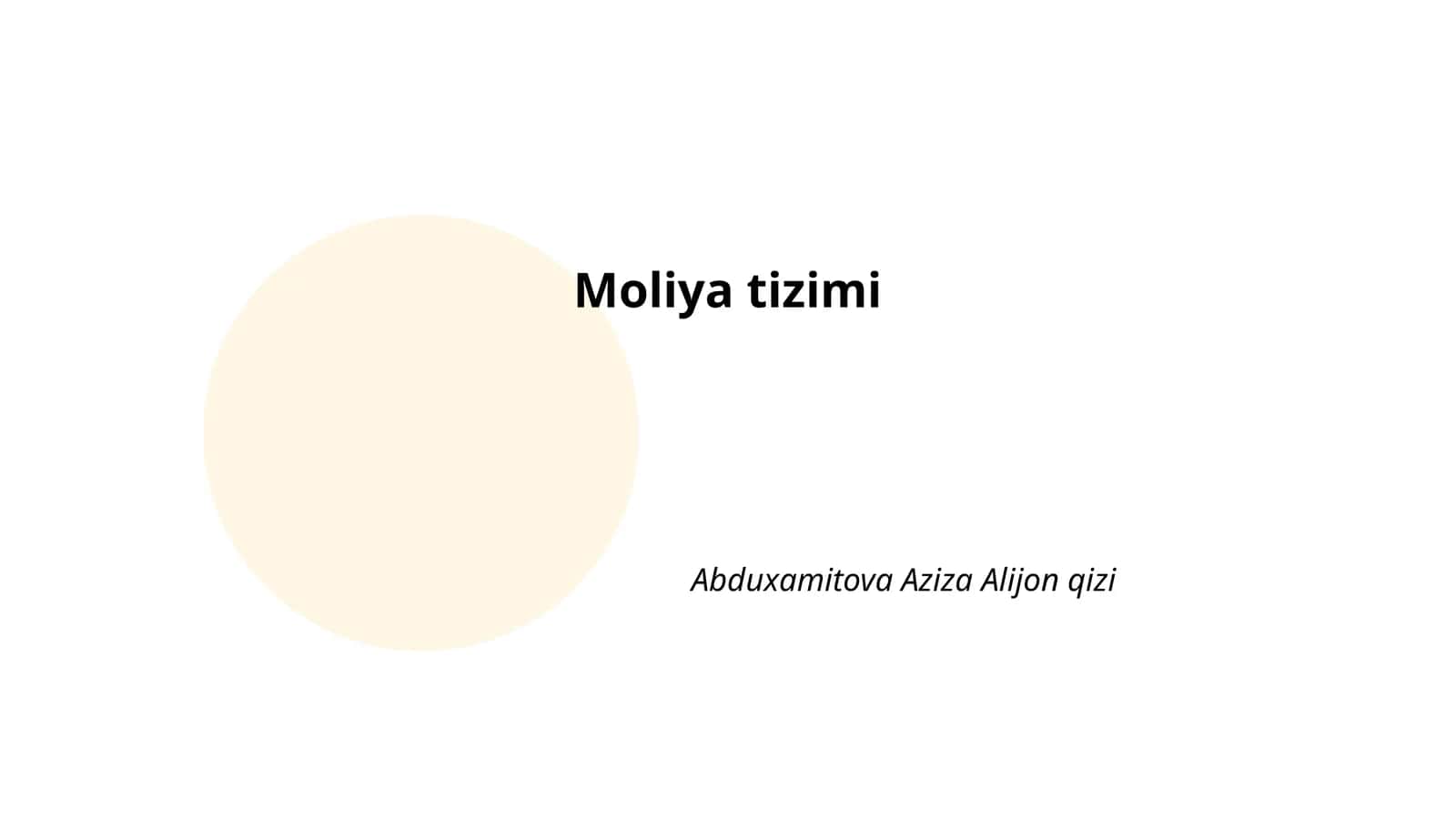 Moliya tizimi