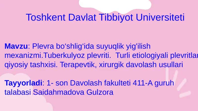 Tuberkulyoz plevriti