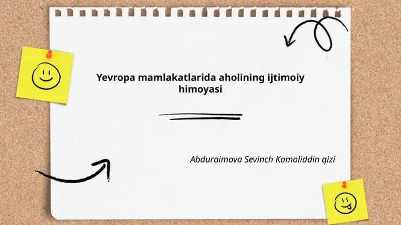 Yevropa mamlakatlarida aholining ijtimoiy himoyasi