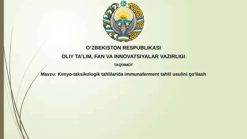 Kimyo-toksikologik tahlil usullari