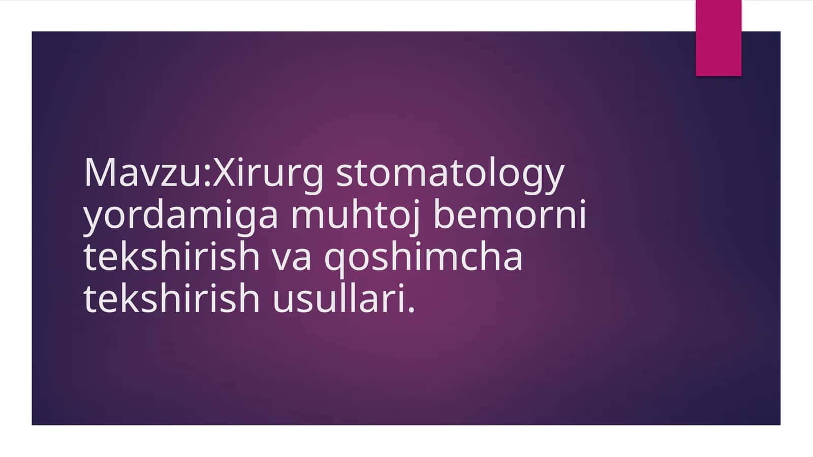 Bemor nitekshirish usullari