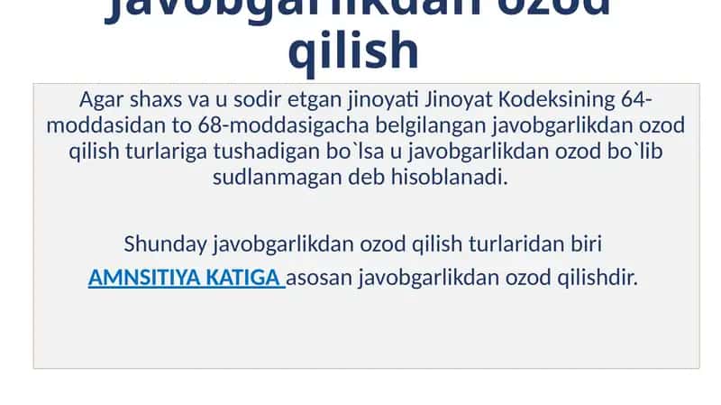 Javobgarlikdan ozod qilish