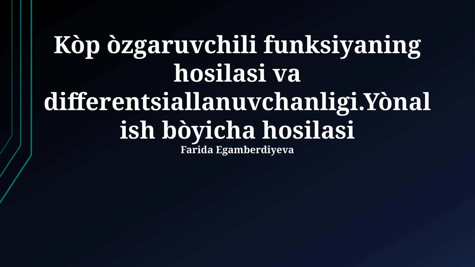 Funktsiyaning differentsialallanuvchanligi va yoʻnalishli hosilaning mavjudligi