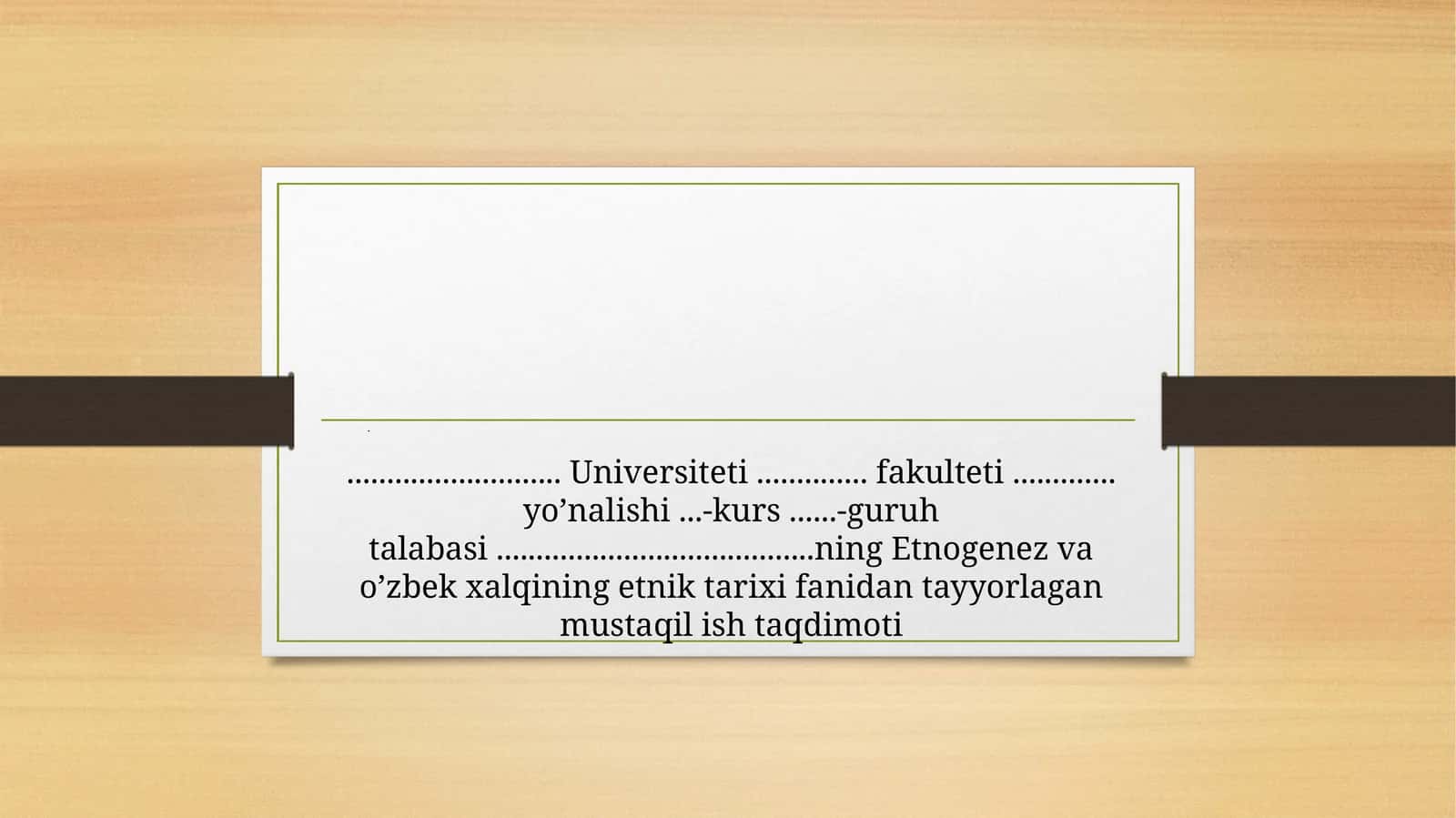 Hudud-ul olam asari mavzusida Mustaqil ish