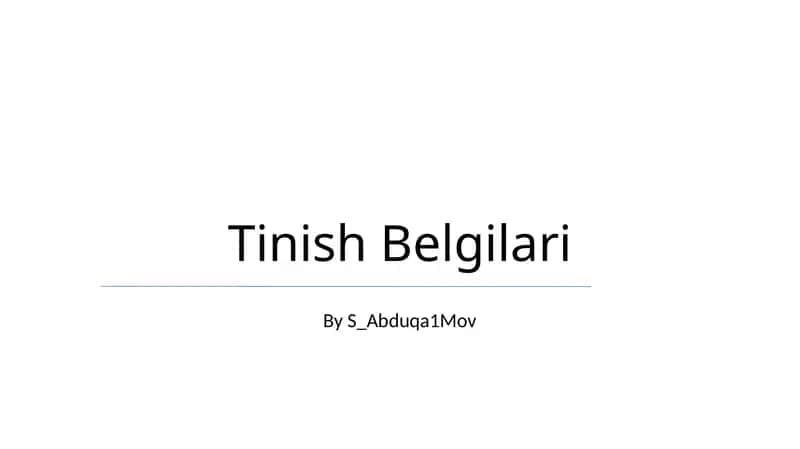 Tinish Belgilari
