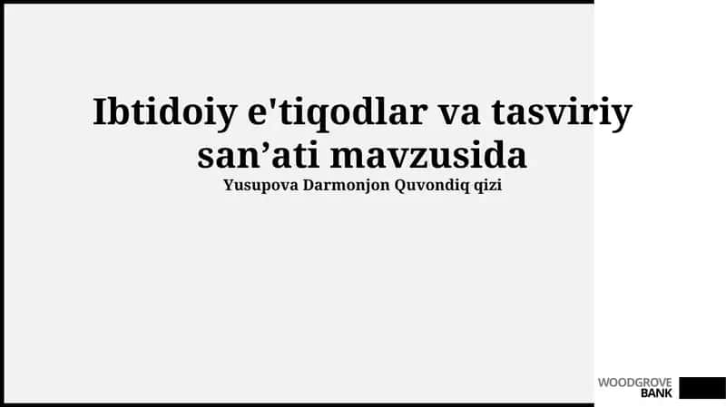 Ibtidoiy e'tiqodlar va tasviriy sanʼati