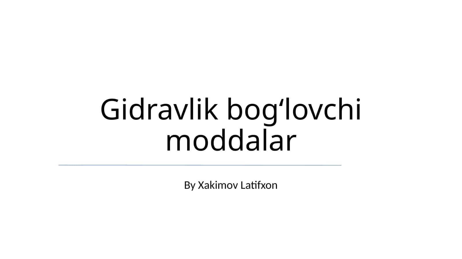 Gidravlik bogʻlovchi moddalar