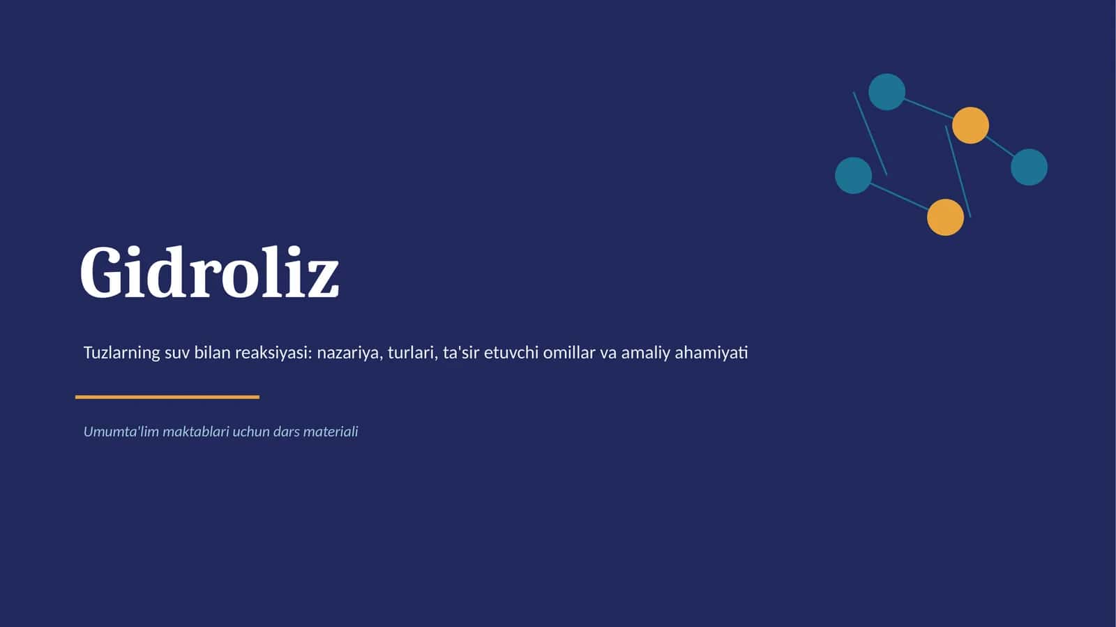 Gidroliz mavzusi bo'yicha taqtimot