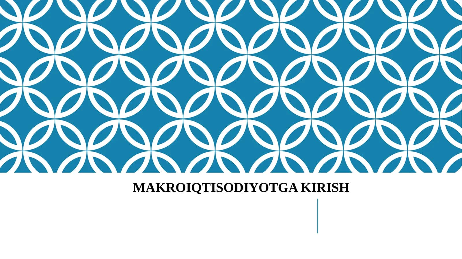 MAKRO IQTISODIYOTGA KIRISH