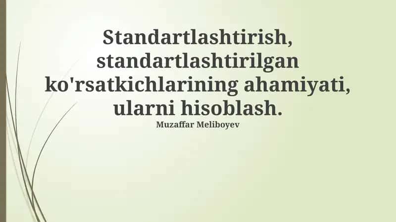 Standartlashtirish