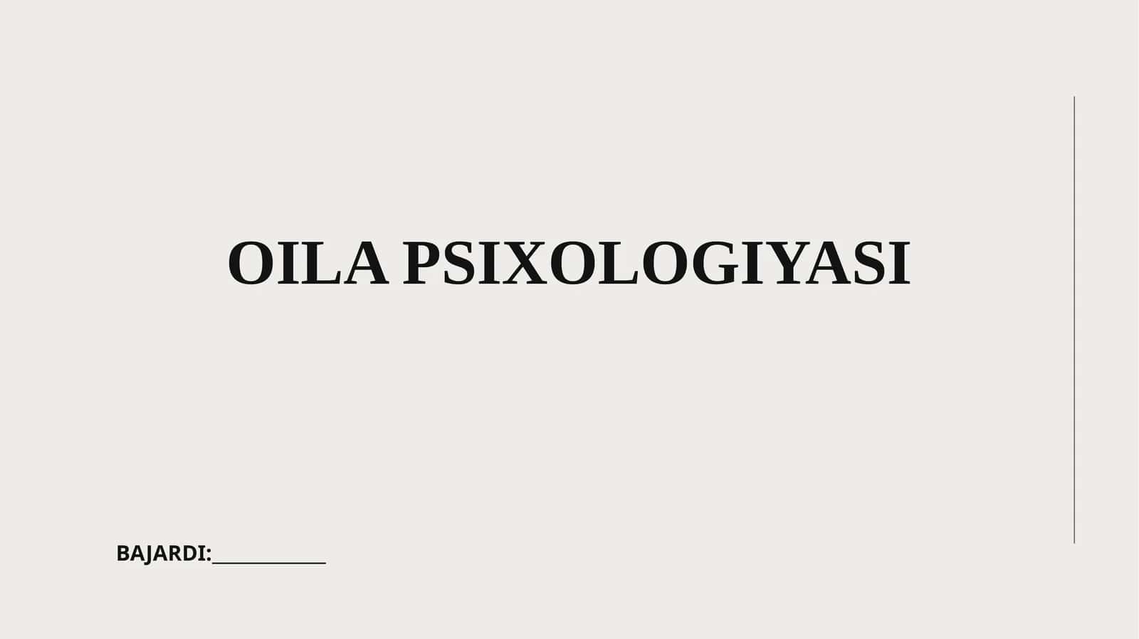 OILA PSIXOLOGIYASI