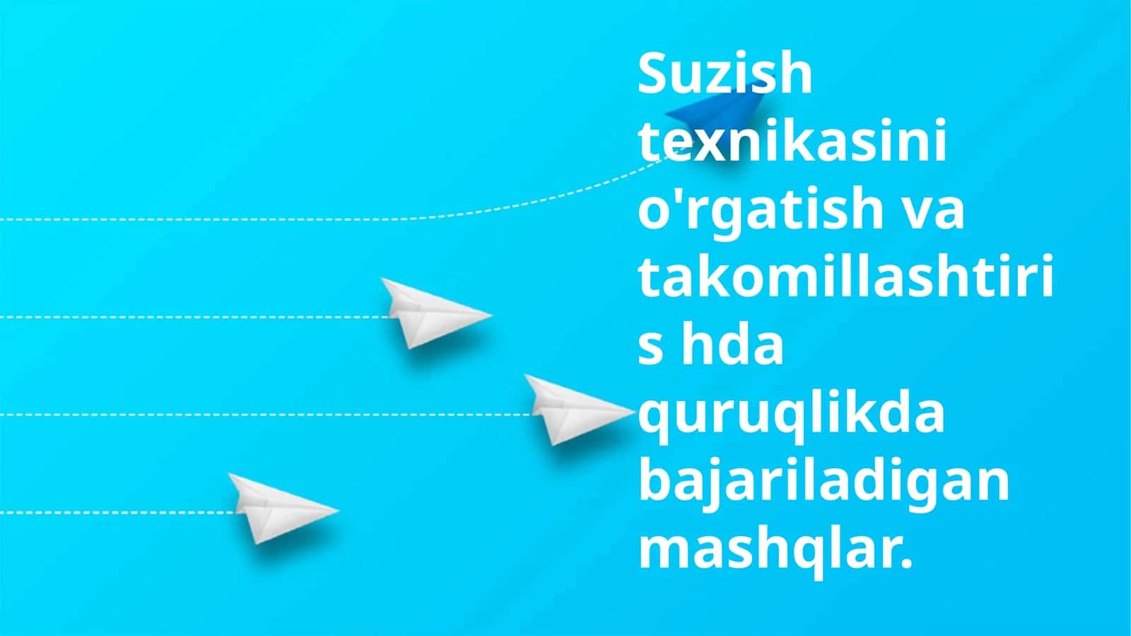 Suzish texnikasini o'rgatish va takomillashtiris hda quruqlikda bajariladigan mashqlar
