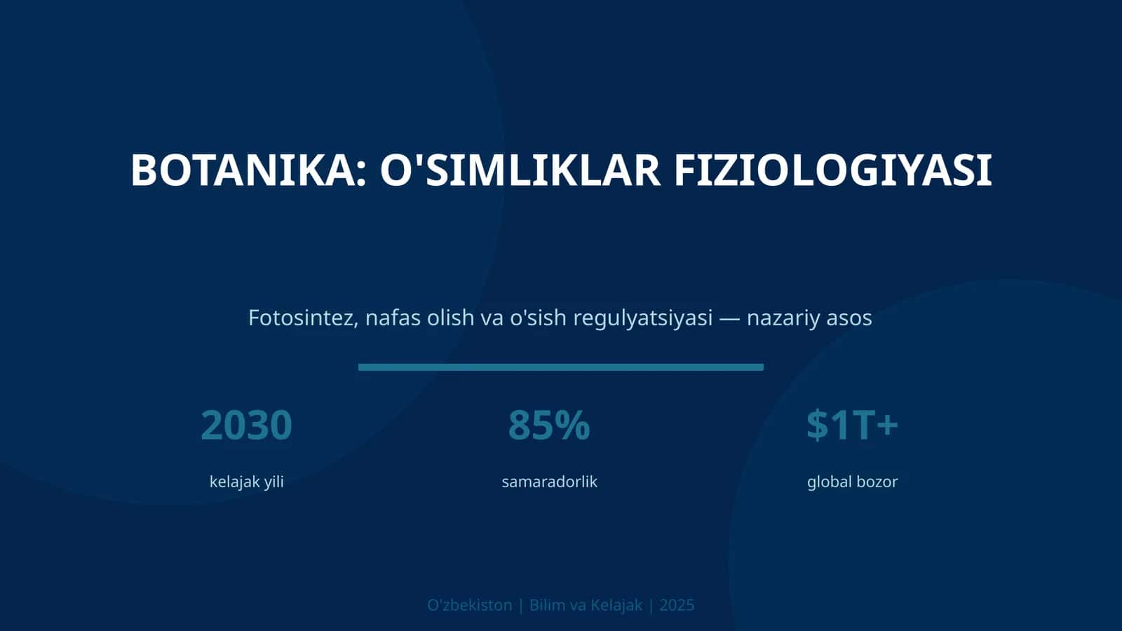 O'SIMLIKLAR FIZIOLOGIYASI