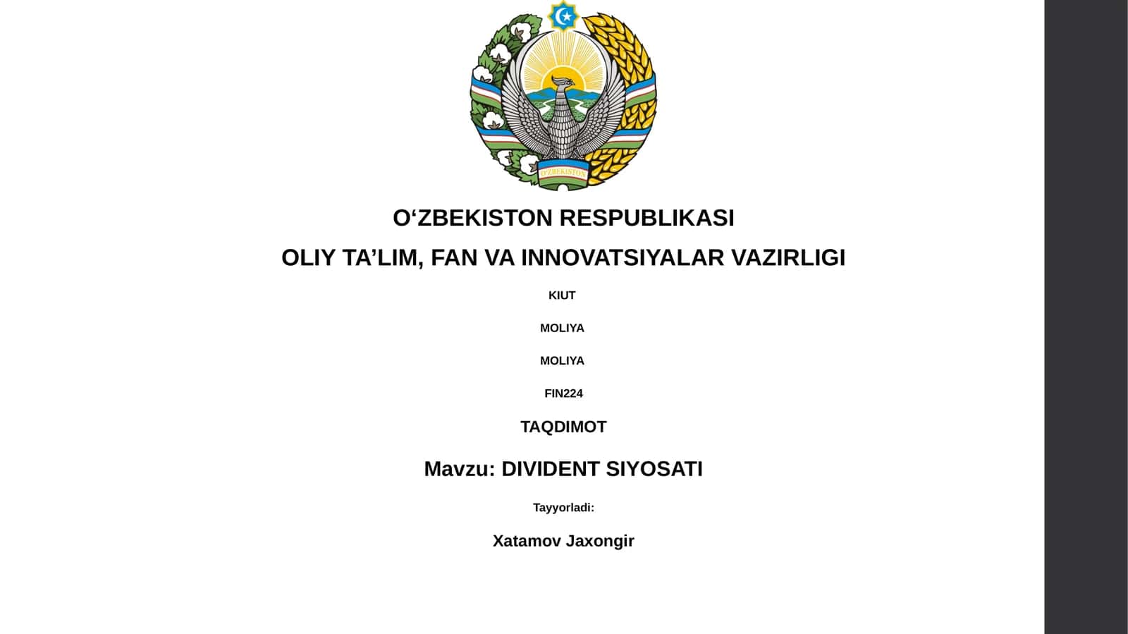 DIVIDENT SIYOSATI