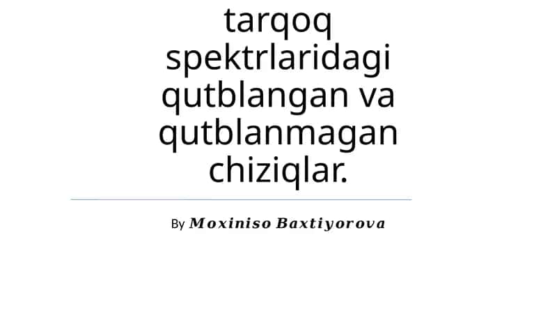 Kombinatsion tarqoq spektrlaridagi qutblangan va qutblanmagan chiziqlar