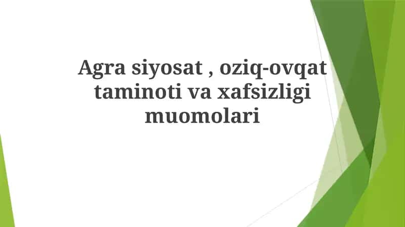 Barqaror Qishloq Xo'jaligi Amaliyotlari