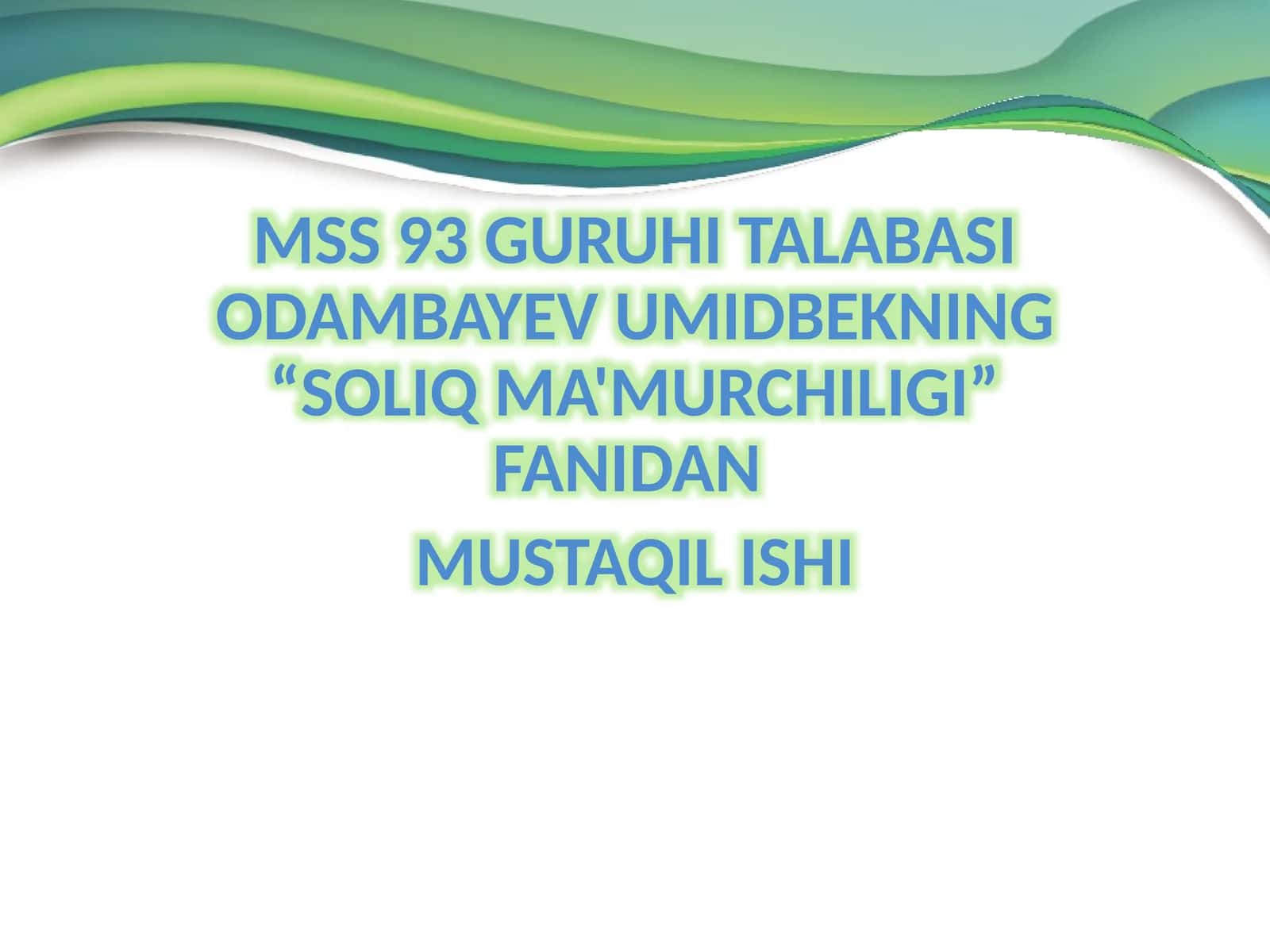 Soliq ma'muriyatchiligini yanada takomillashtirish