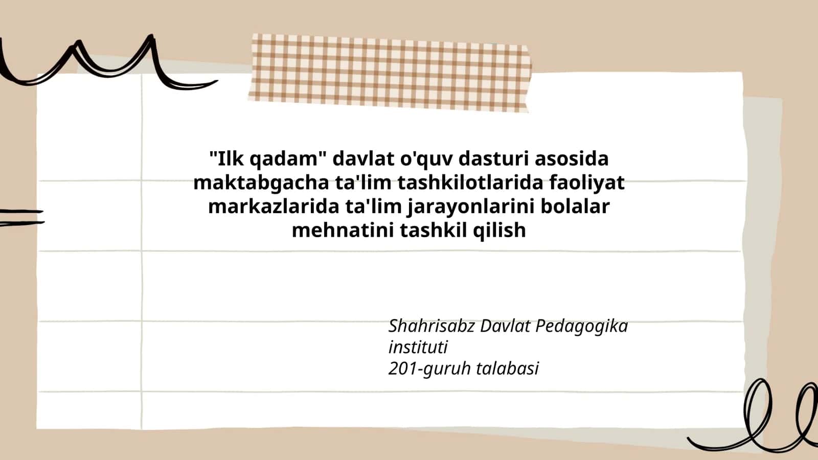 "Ilk qadam" davlat o'quv dasturi