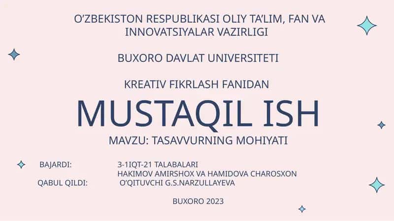 TASAVVURNING MOHIYATI