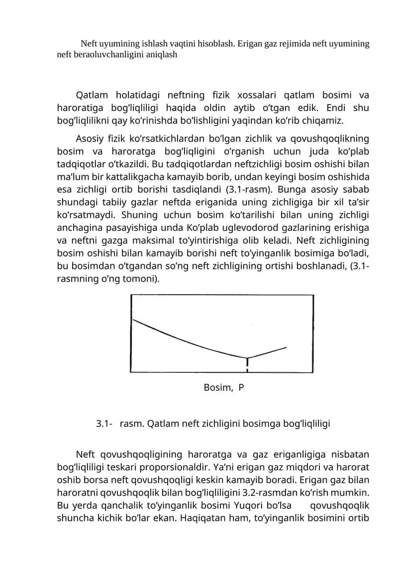 Neft uyumining ishlash vaqtini hisoblash