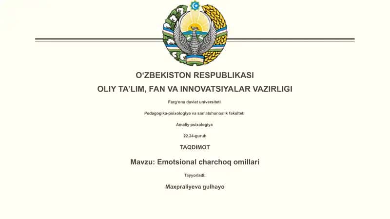 Emotsional charchoq omillari