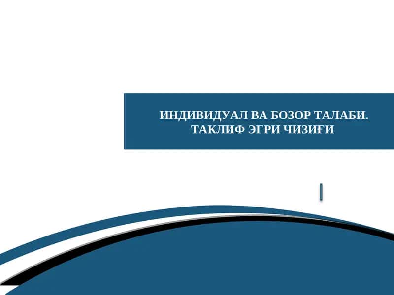 ИНДИВИДУАЛ ВА БОЗОР ТАЛАБИ. ТАКЛИФ ЭГРИ ЧИЗИҒИ