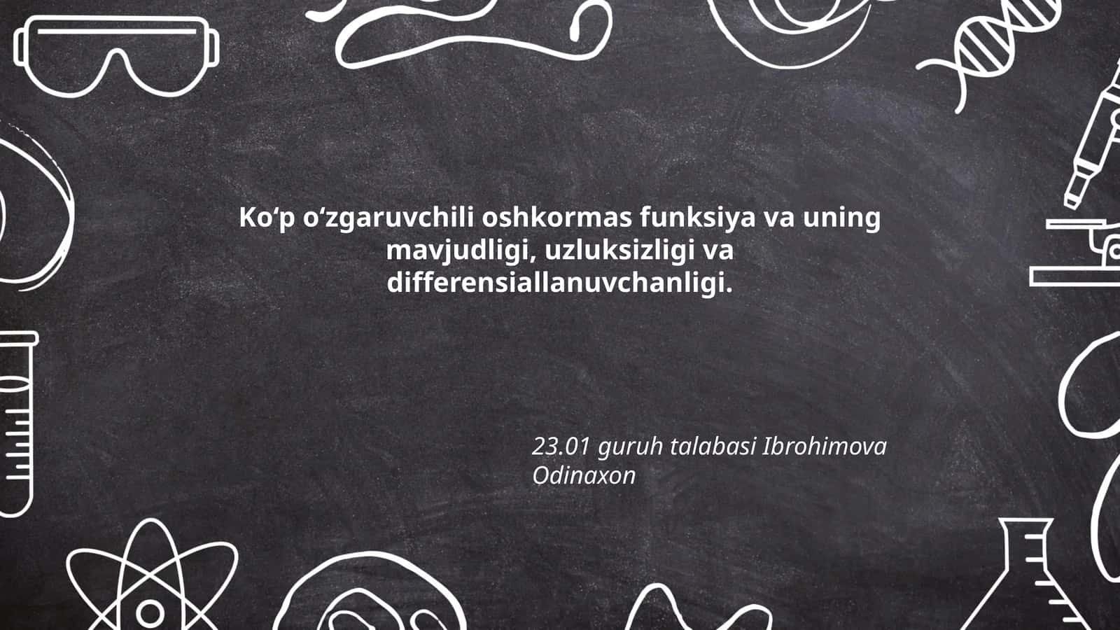 Ko‘p o‘zgaruvchili funksiya tushunchasi