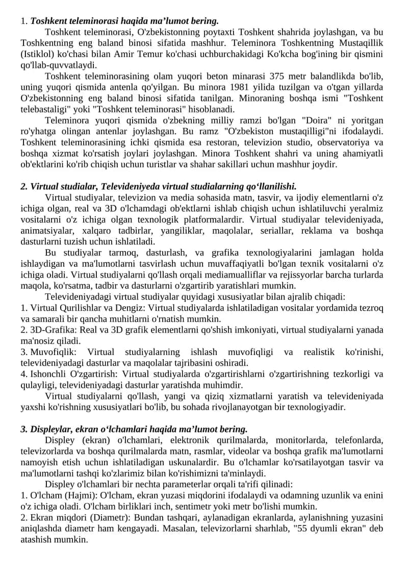 Toshkent teleminorasi