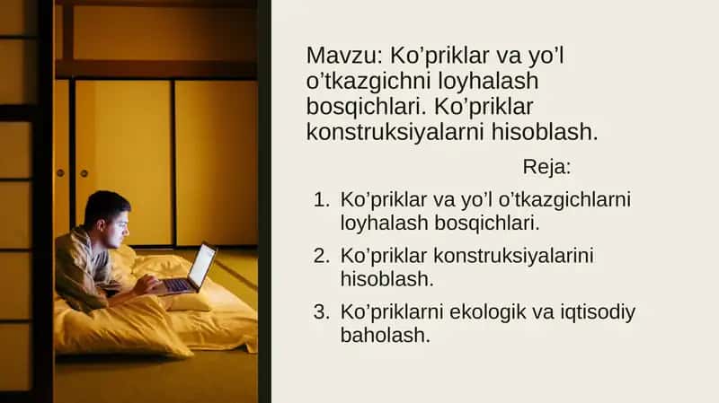 Ko’priklar va yo’l o’tkazgichlarni loyihalash bosqichlari