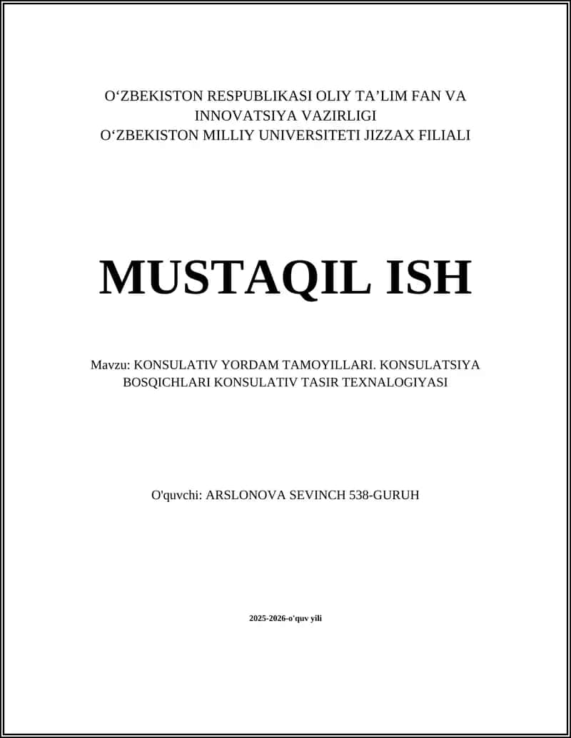 Konsultativ Yordam Tamoyillari