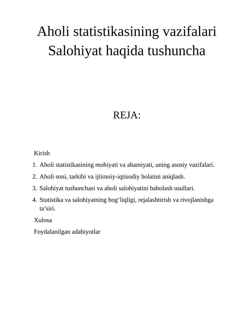 Aholi statistikasi
