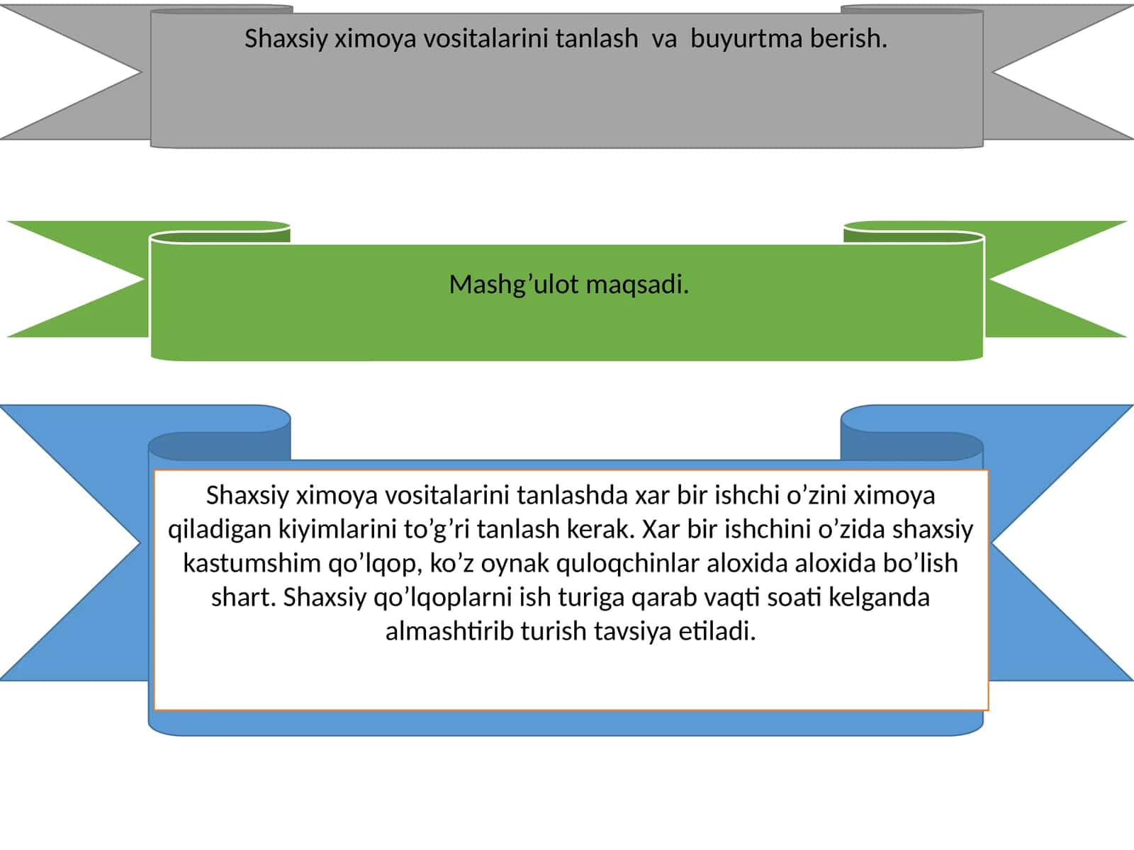 Shaxsiy ximoya vositalarini tanlash va buyurtma berish