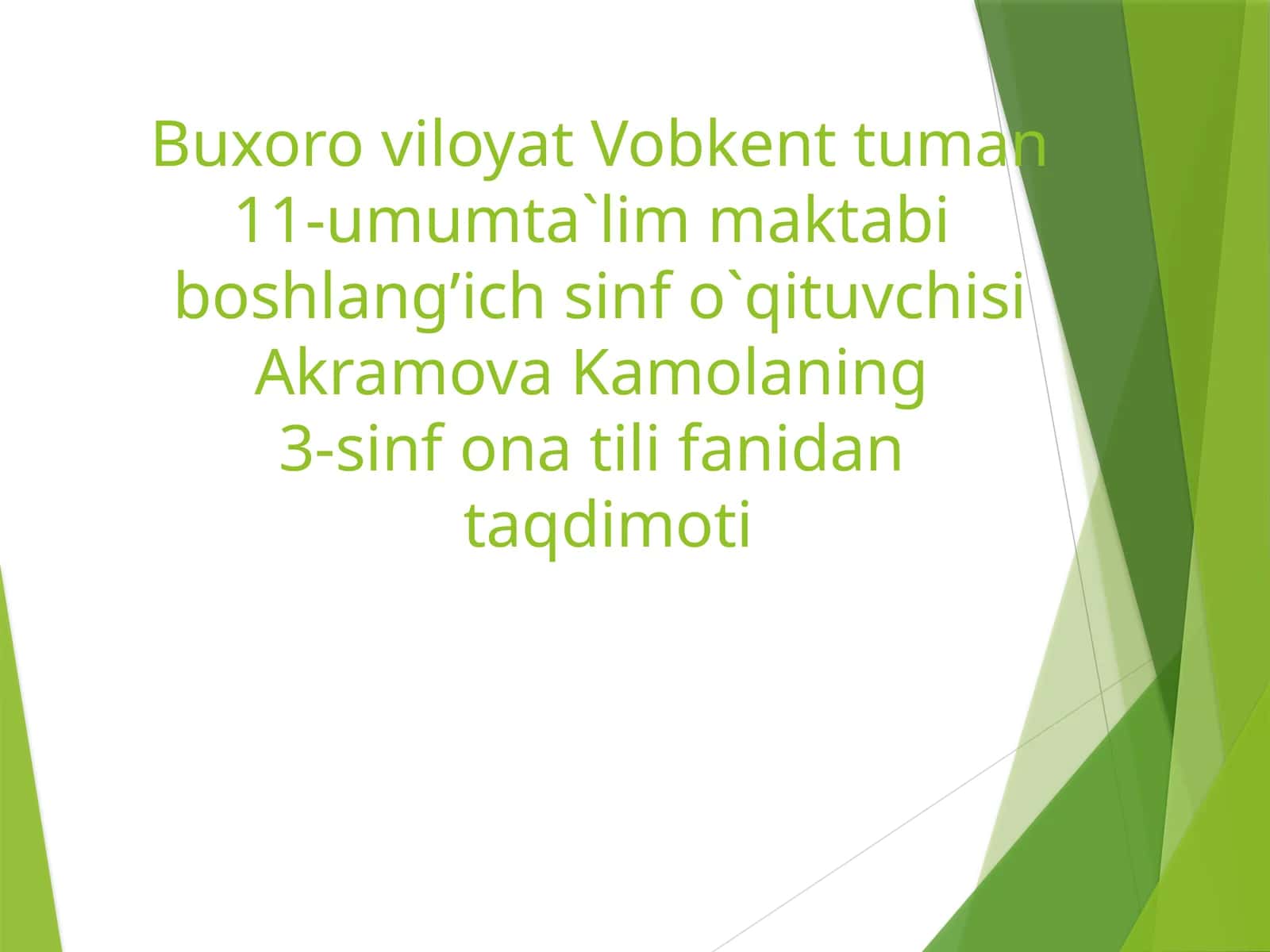3-sinf ona tili fanidan taqdimoti