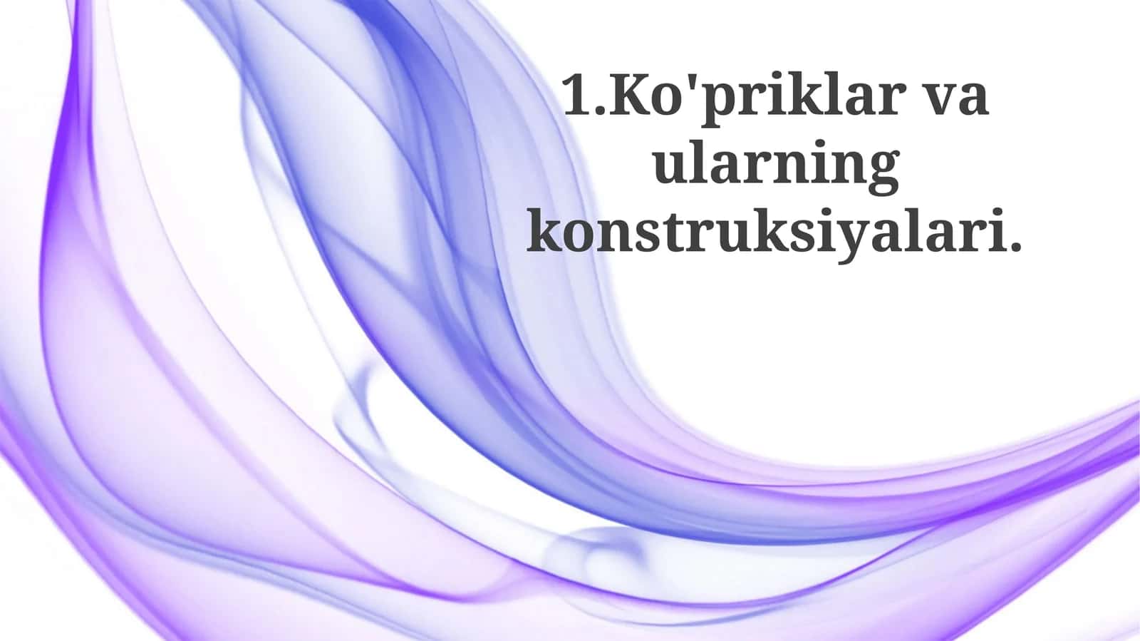 Ko'priklarning turlari