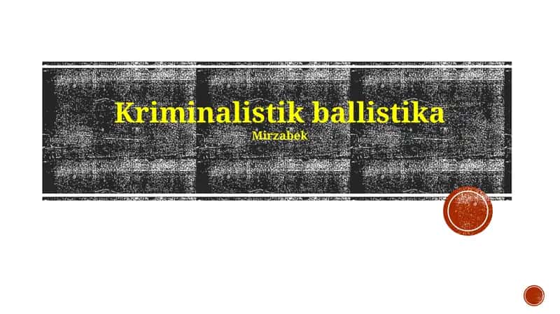 Kriminalistik ballistika