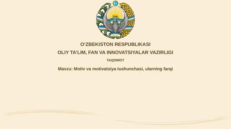 Motiv va Motivatsiya