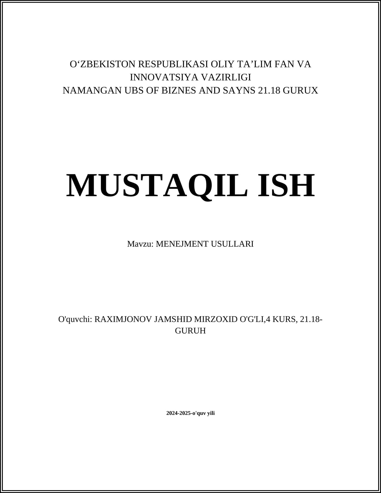 Tashkilotlarda menejment usullari