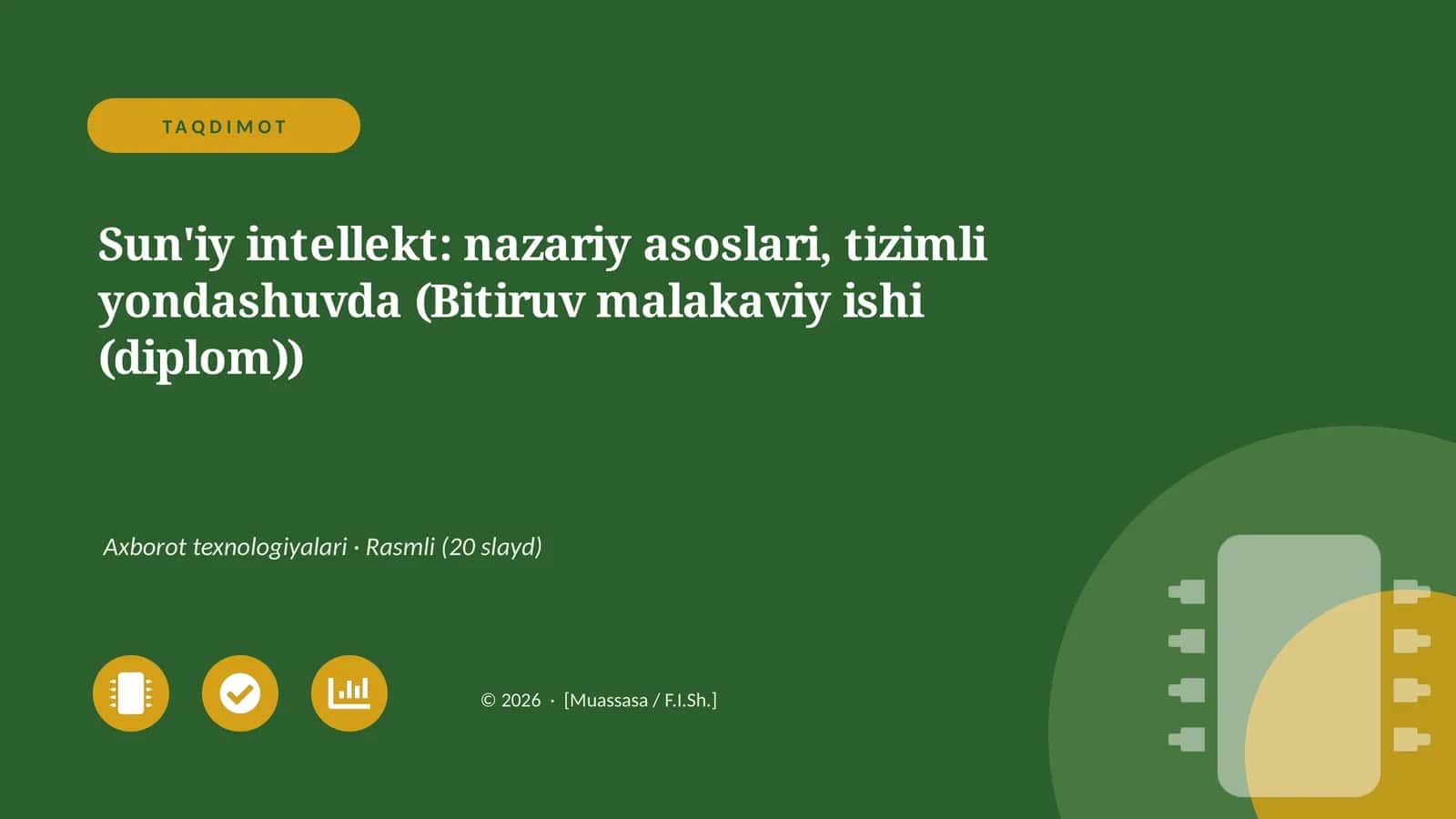 Sun'iy intellekt: nazariy asoslari, tizimli yondashuvda (Bitiruv malakaviy ishi (diplom))