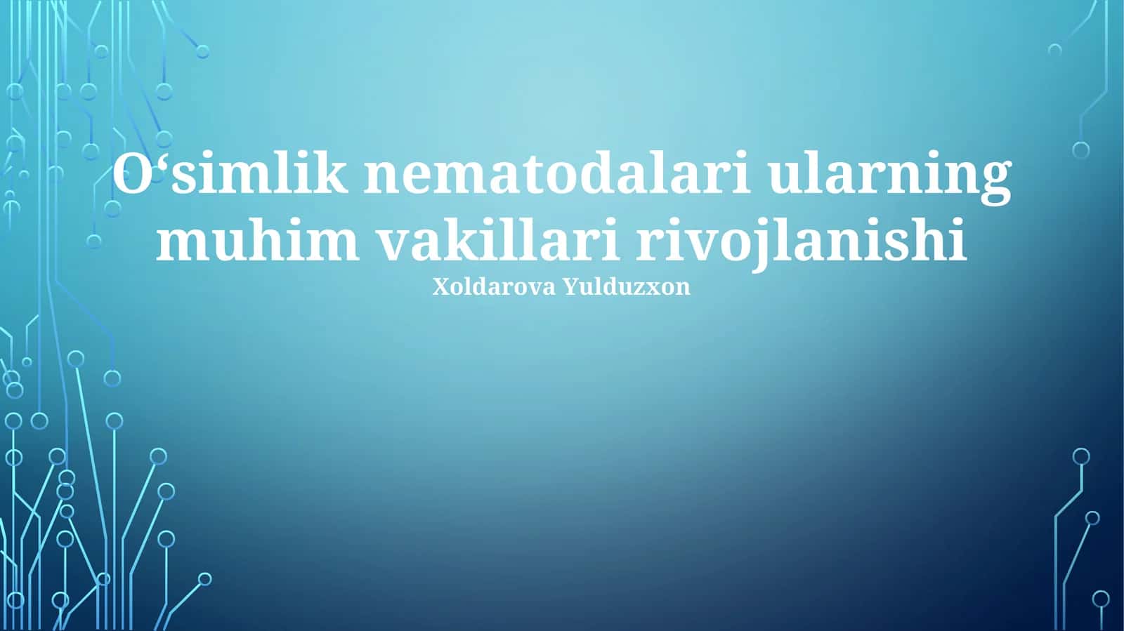 O'simlik nematodalari: Umumiy tavsif va tasniflash