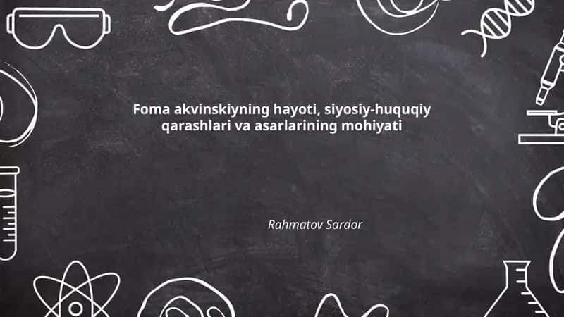 Foma akvinskiyning hayoti, siyosiy-huquqiy qarashlari va asarlarining mohiyati