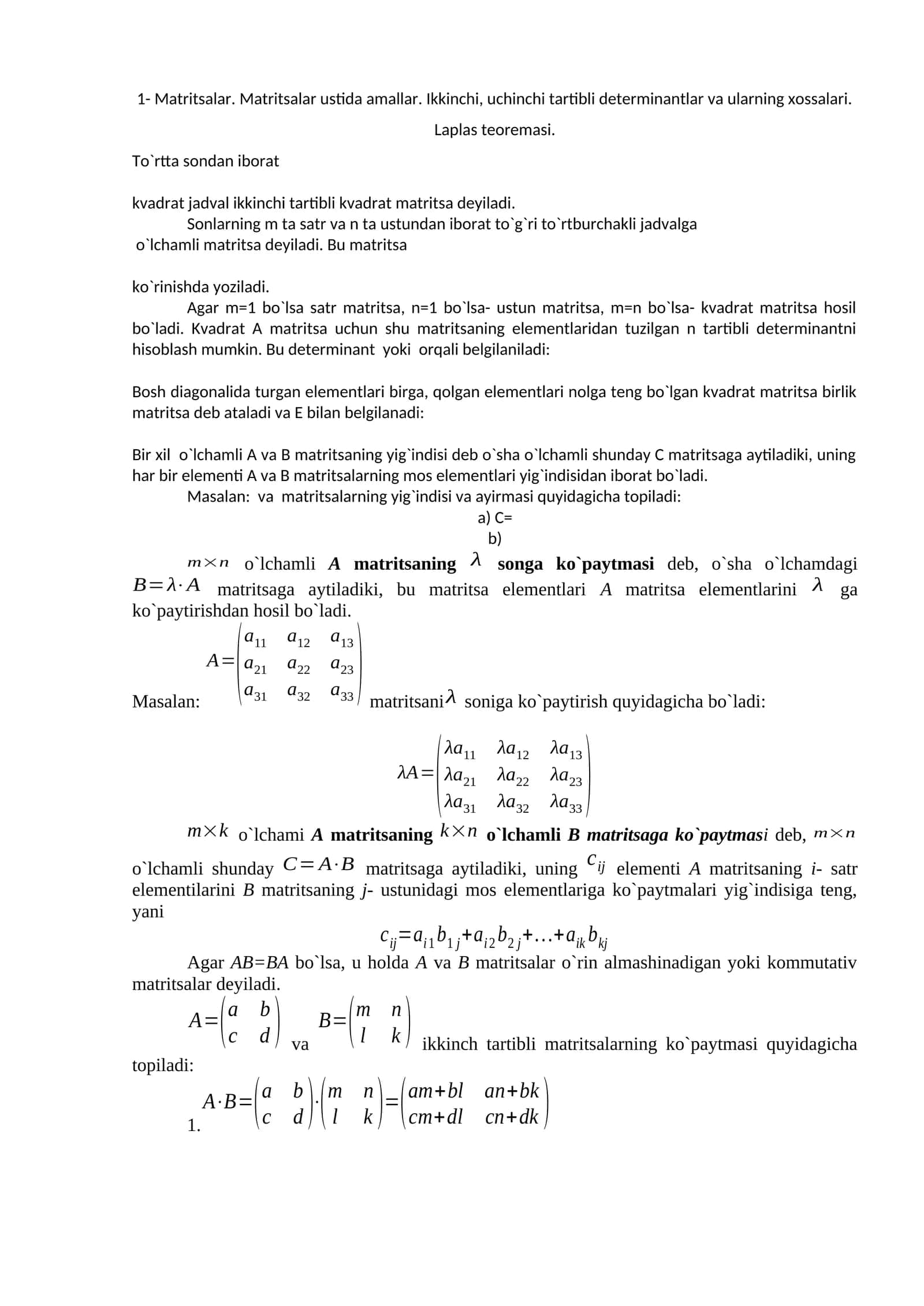 Matritsalar