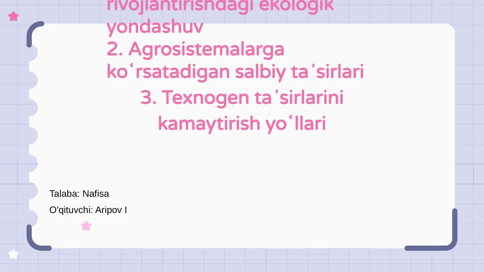 Texnogen omillarning agrosistemalar holatiga salbiy taʼsiri