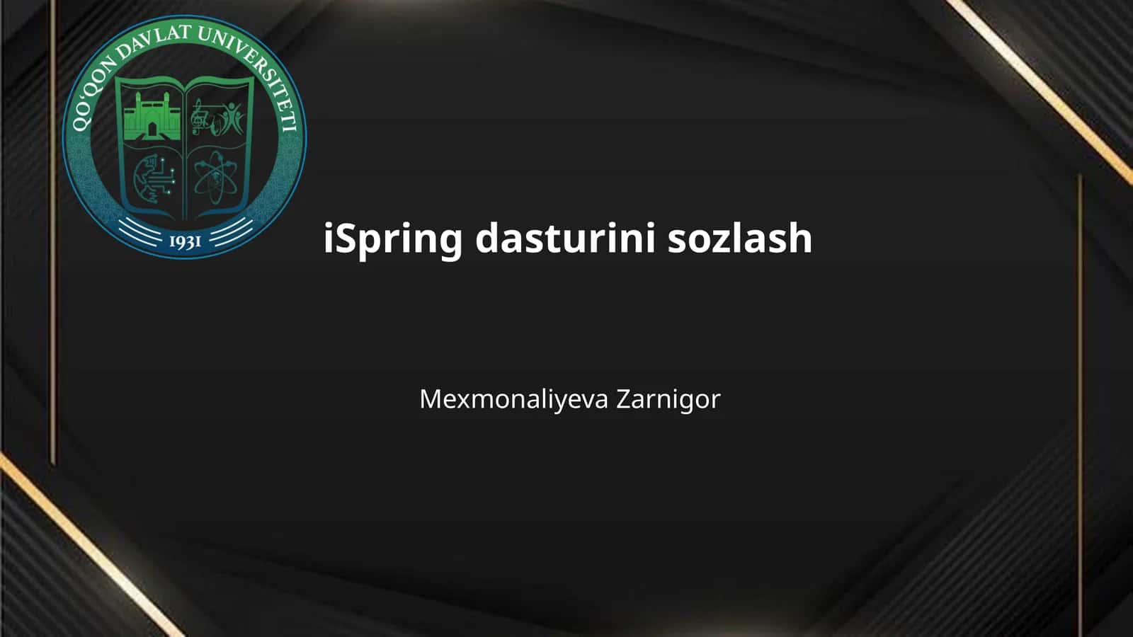 iSpring dasturini sozlash