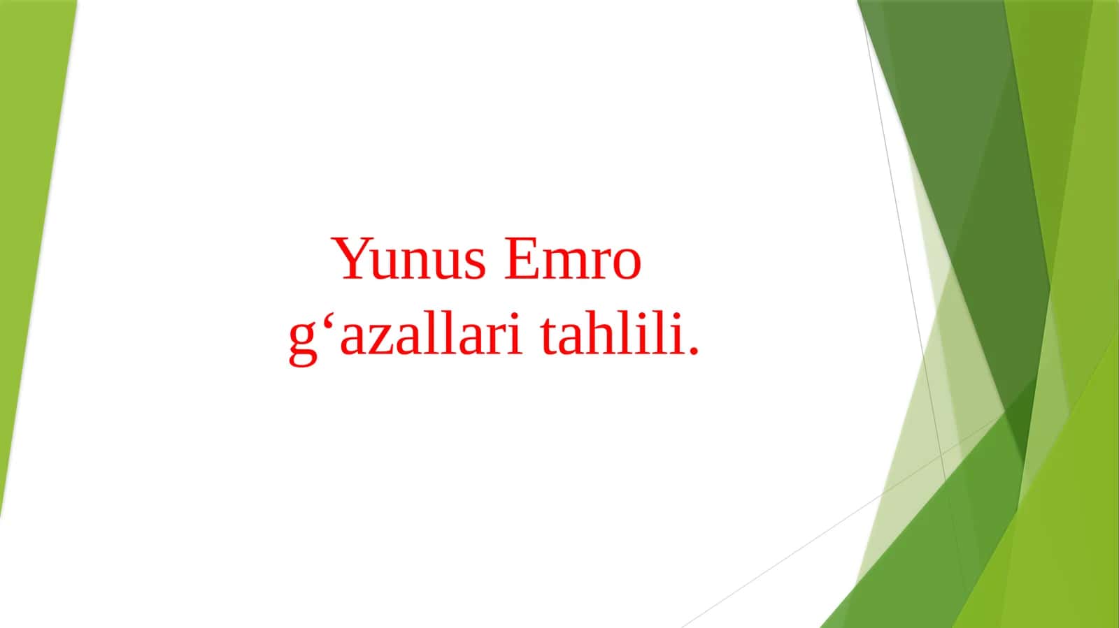 Yunus Emro g‘azallari tahlili.