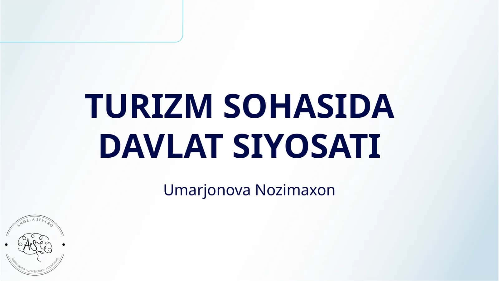 TURIZM SOHASIDA DAVLAT SIYOSATI