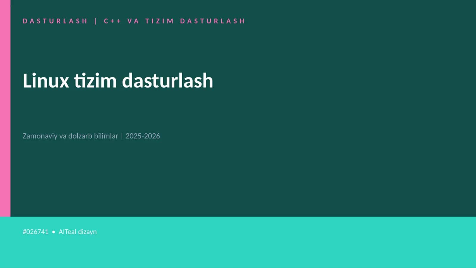 DASTURLASH | C++ VA TIZIM DASTURLASH